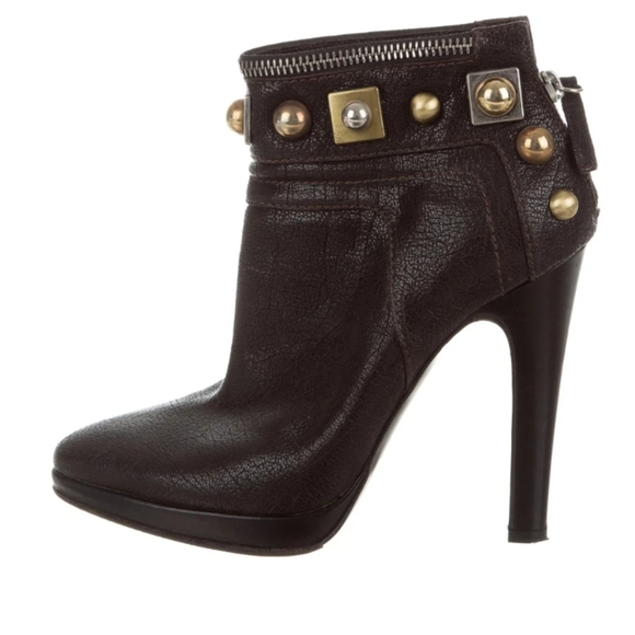 Giuseppe Zanotti Shoes - Giuseppe Zanotti Leather Ankle Boots Heels size 37